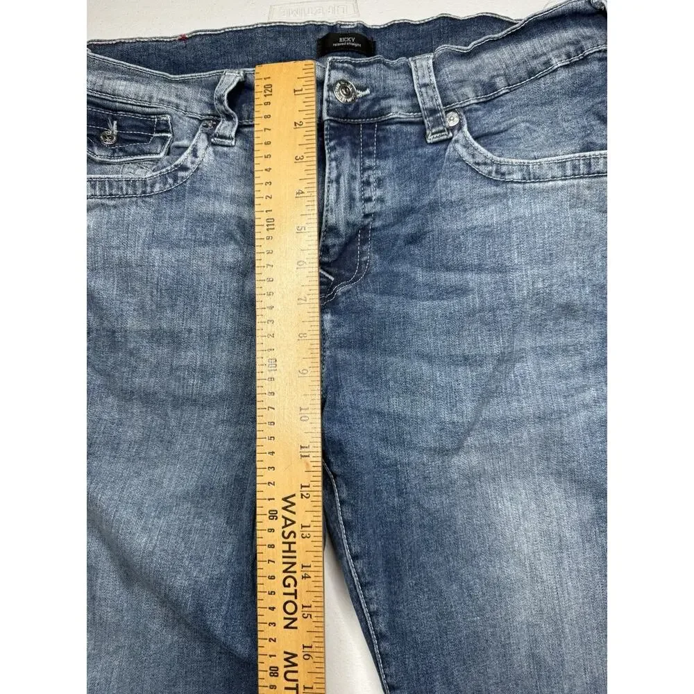 True Religion Men's Denim Jeans Light Wash Ricky Relaxed Size 38x32 Straight Leg